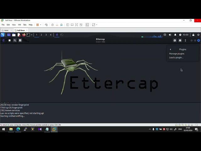 iplementation DOS attack with Ettercap graphical kali linux