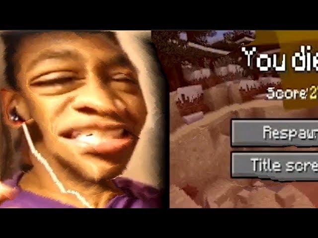 etika gets killed by a creeper in minecraft (sad)