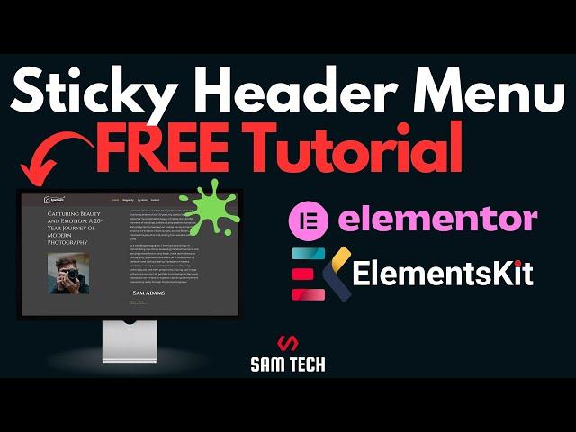 Create a Sticky Header & Menu WordPress Tutorial - Step-by-Step in Elementor for FREE (2023)