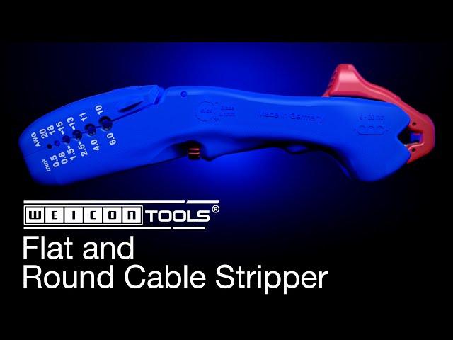 Flat and Round Cable Stripper | for flat cables up to 18 mm | round cables Ø 13 mm | WEICON TOOLS