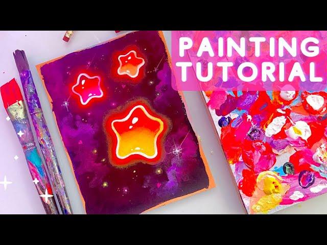 Glowing Star Acrylic Painting Tutorial for Beginners + How to Paint Glowing Effects