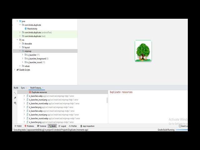 How to fix Duplicate resources Launcher icon Android studio