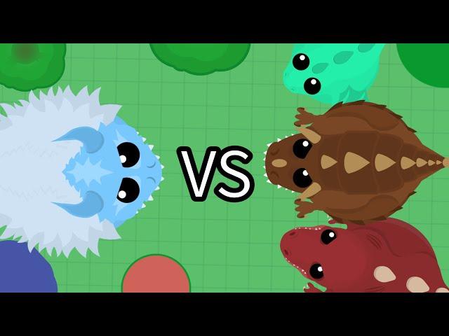 Mope.io/ Ice monster VS Dino monster Dragon and T-rex