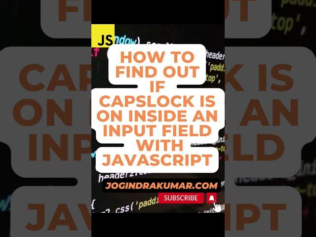 How to find out if caps lock is on inside an input field with JavaScript #html  #javascript #shorts