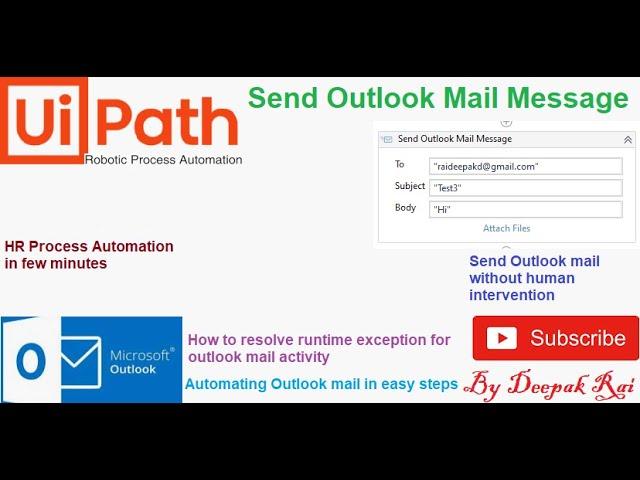 Uipath Send Outlook Mail Message | Uipath Email Automation | RPA Uipath