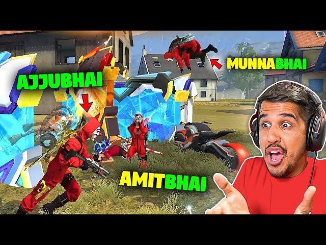 ALL 4 RED CRIMINAL OP GAMEPLAY OF AJJUBHAI, AMITBHAI AND @Munnabhaigaming -FREE FIRE HIGHLIGHTS