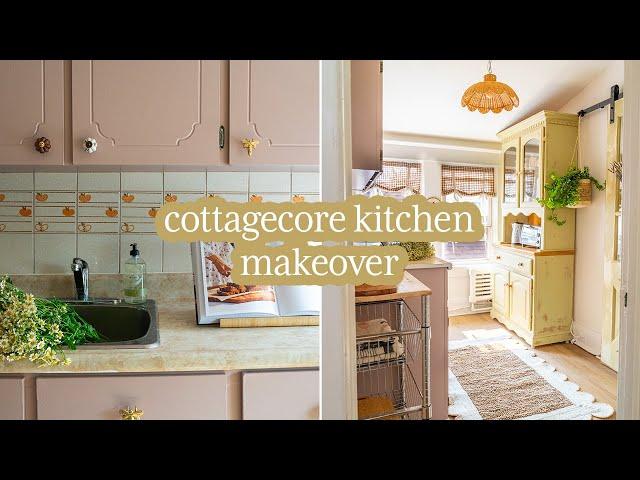 *SMALL* Renter-Friendly Kitchen Makeover | Cottagecore Style!