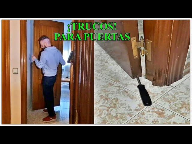 Quitar roce de la puerta SIN DESMONTAR | Puerta pega o arrastra, Trucos e ideas de madera