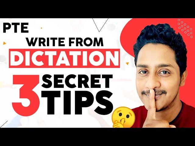 PTE LISTENING: WRITE FROM DICTATION | 3 tips for 79+ | SECRET TIPS