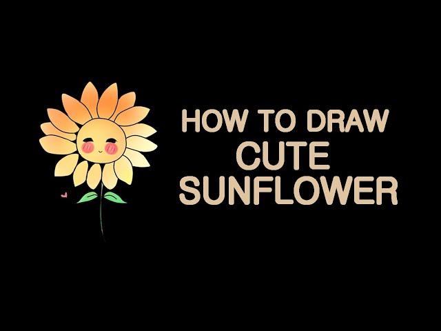 How to draw a cute sunflower - Bonbon drawings