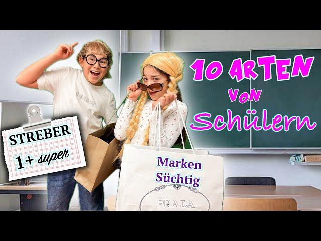 10 Arten von SCHÜLER | Markensüchtig und Streber | Clarielle und die Tik Tok Mädels