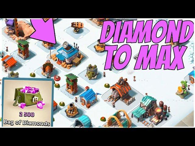 Boom Beach DIAMOND TO MAX Spending Spree!!