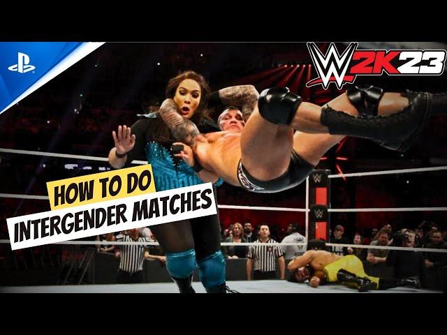 WWE 2K23 : HOW TO DO INTERGENDER MATCHES | MAN VS WOMAN MATCH TUTORIAL