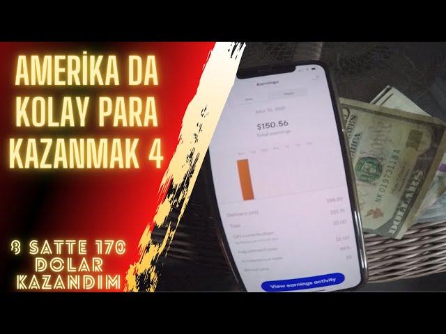 AMERİKA DA KOLAY PARA KAZANMAK 4 (GRUBHUB UYGULAMASI İLE 8 SAATTE $170 KAZANDIM) #AMERİKA #USA