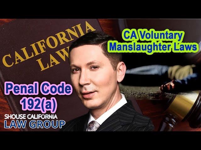 CA Voluntary Manslaughter Laws | Penal Code 192(a)