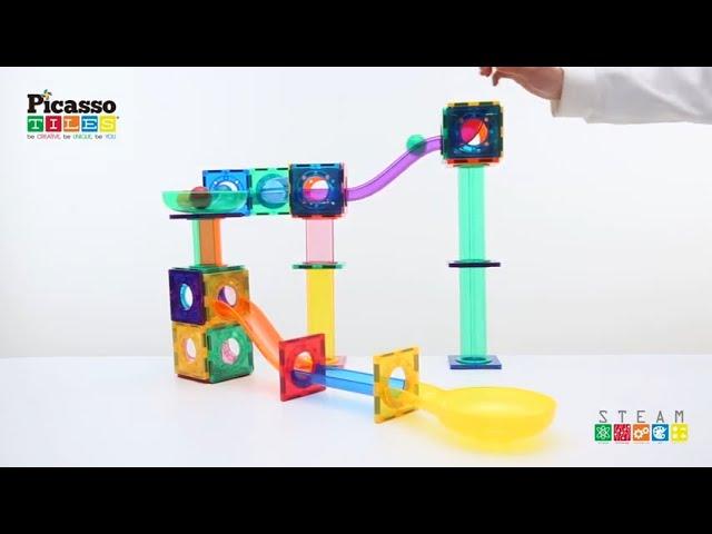 PicassoTiles PicassoToys Magnetic Tiles Marble Run Building Blocks DIY Play Ideas Kids Fun Time