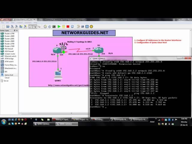 MAKING A TOPOLOG IN GNS3 (QEMU HOST CONFIGURATION)