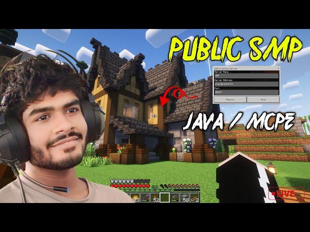 MINECRAFT SERVER   24/7 Live Minecraft Public SMP #Minecraft #minecraftlive | DIMLgaminG Live