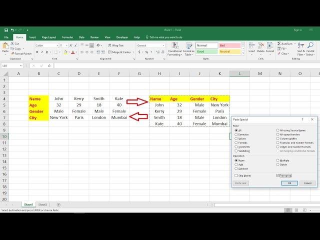 MS Excel: How to Convert Text Data Vertical to Horizontal to Vertical (Easy)