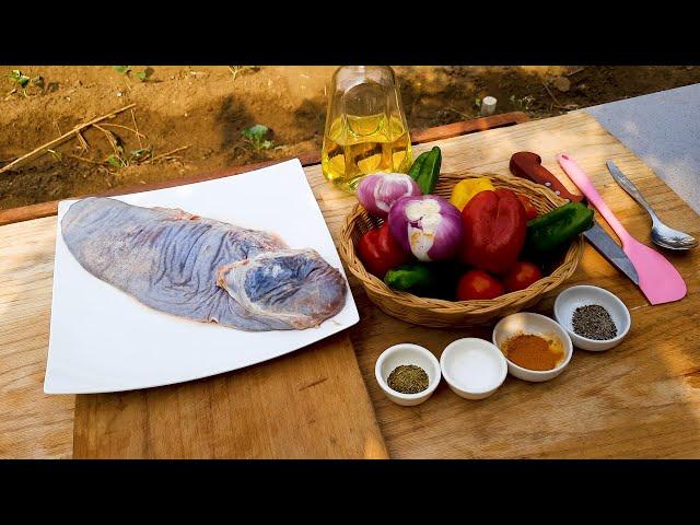 how to make cow spleen with pepper and onion