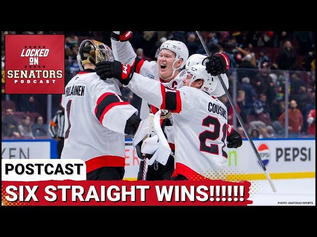 POSTCAST: OTTAWA SENATORS BEAT VANCOUVER CANUCKS IN OT, WIN 6 STRAIGHT FOR 1ST TIME SINCE 2017