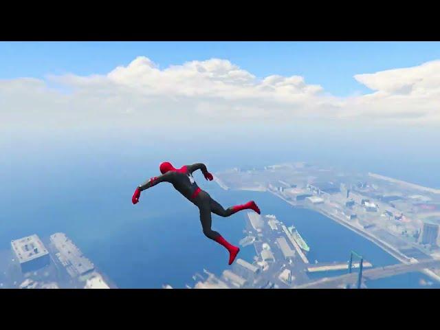 GTA V  Spiderman's - Failed to fall from the sky (Funny moments)