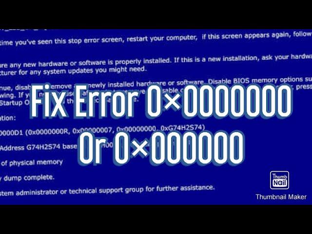 Fix Error 0x0000000 or 0x000000 Memory could not be read | 2 solution | 0xc000000