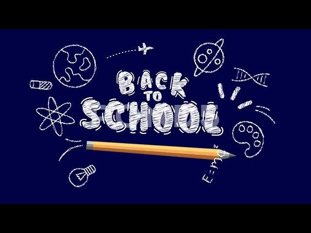 Free Cartoon Green Screen Effects 2021 Welcome Back School Text Blue Board 2D Animation Screen Green