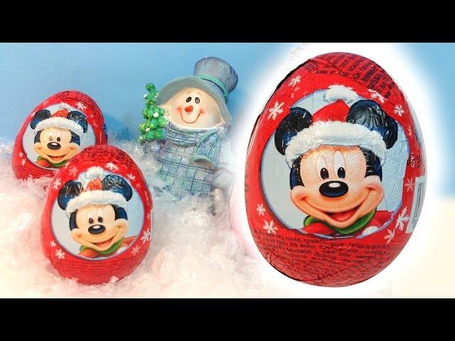 2013 CHRISTMAS Surprise eggs MICKEY Mouse club Unwrapping 3 eggs -MsDisneyReviews