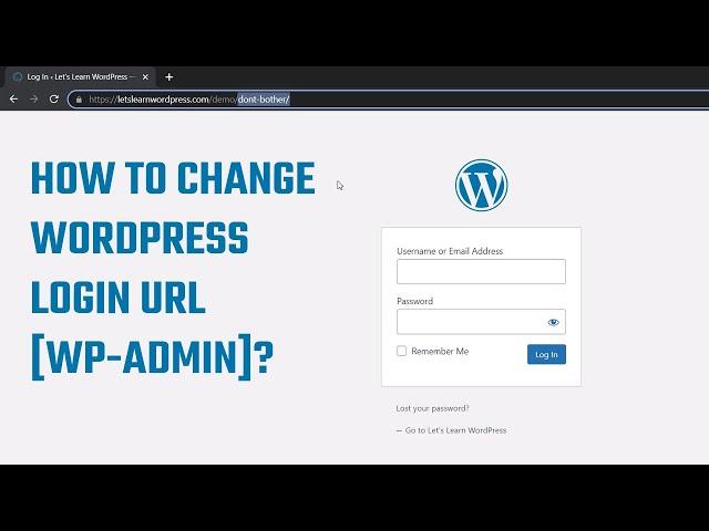 How to change the WordPress login URL, wp-admin? 2023 | WPS Hide login |#WordPress 19