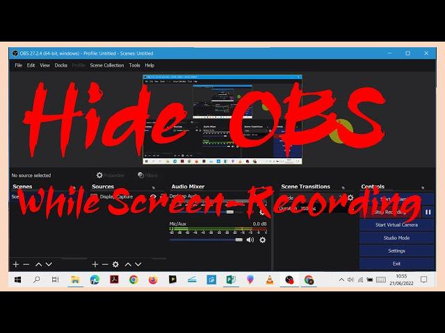 Hide Obs Studio while Screen Recording Windows