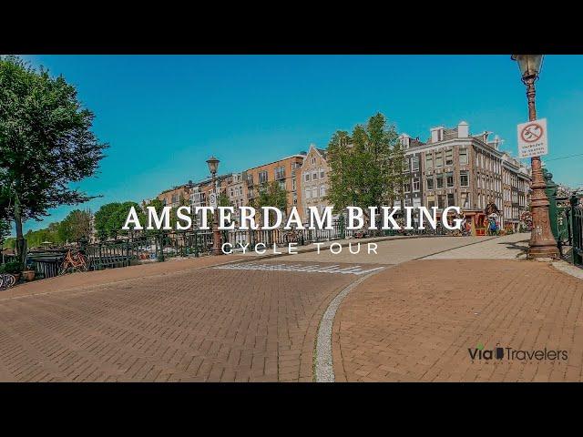 Biking in Amsterdam in Summer in 4K - City Cycling Tour [4K]