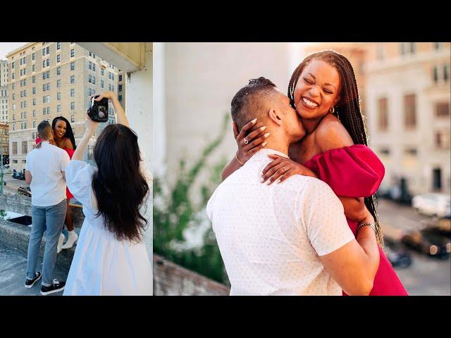 Golden Hour Rooftop Couple Photoshoot Behind the Scenes | Backlit with 50mm f/1.2