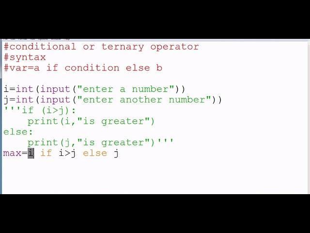 conditional operator in python