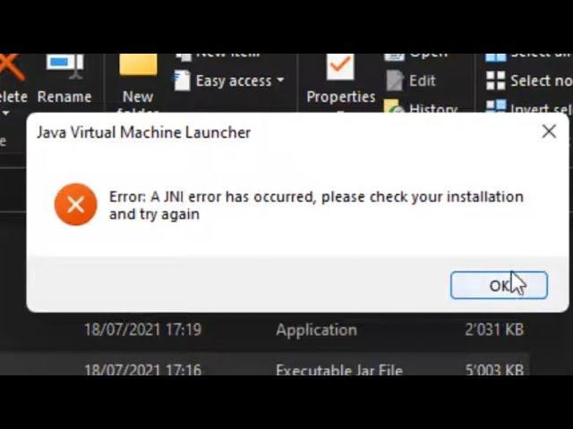 Error: A JNI error has occurred, please check your installation |windows 11