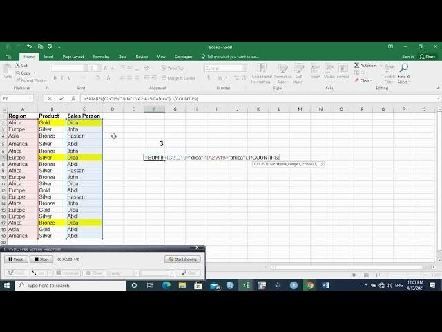 Counting in Excel Part9 - Counting unique values with multiple criteria/ condition