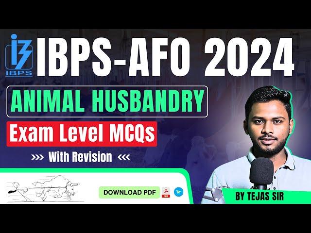 ANIMAL HUSBANDRY Exam Level MCQs With Concept Revision IBPS-AFO(Mains) 2024 | @agroacademylive