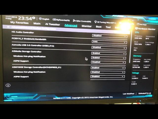 Asus X99-E WS Hackintosh Bios Settings - macOS Sierra 10.12.1