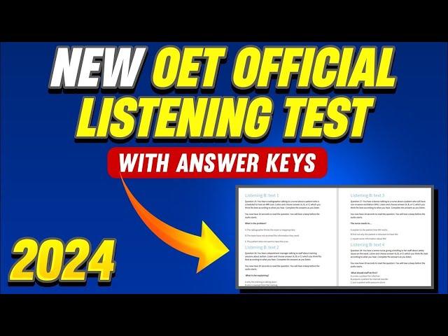 OET Official Listening Test 2024 With Answer Key  For Doctors & Nurses