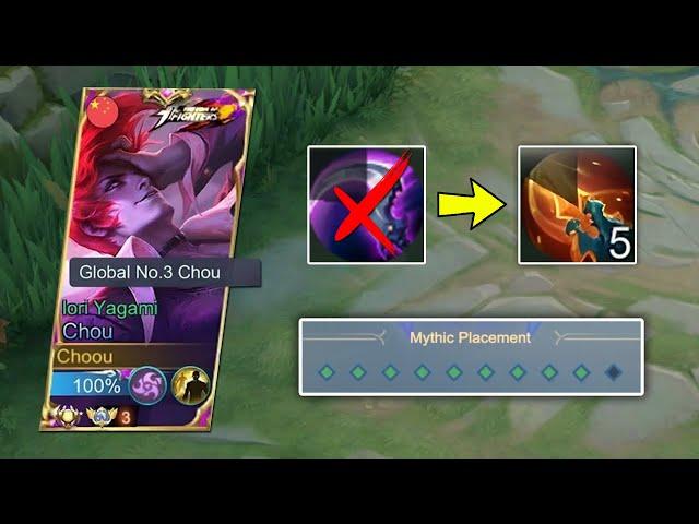 96% WINRATE CHOU SECRET TRICK TUTORIAL 2023!! NEW BUILD AND EMBLEM CHOU