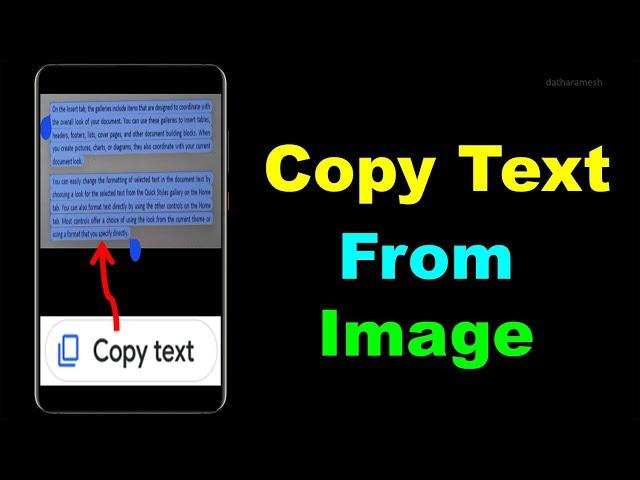 How to Copy Text From Image In Android