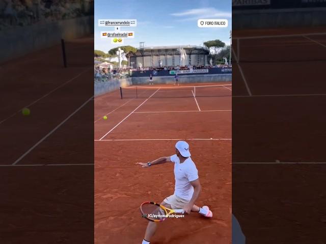 Huge practice point between Rafa Nadal and Francisco Cerundolo at the Rome Masters #tennis