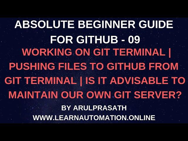 GitHub tutorials | 09 | Git via Terminal | How to commit and push files from a terminal to GitHub