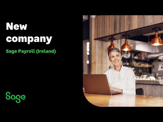 Sage Payroll Setup : New company (Ireland)