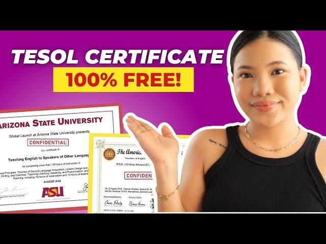 FREE TESOL Certification for Online ESL Teachers #teachermarie #earnmoneyonline