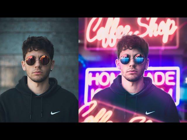 PicsArt Tutorial - Edit NEON Portrait  Effect (Changing Background) | Deny King