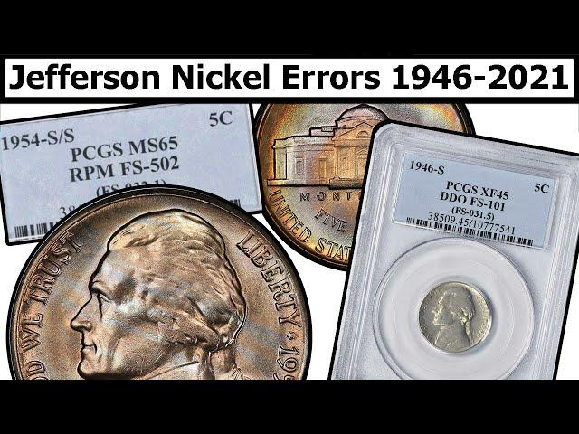 1946-2021 Jefferson Nickel Errors & Varieties Complete Guide - Values & Clear Explanation