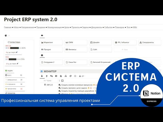 ERP система 2.0 - Профессиональная система управления проектами в Notion.