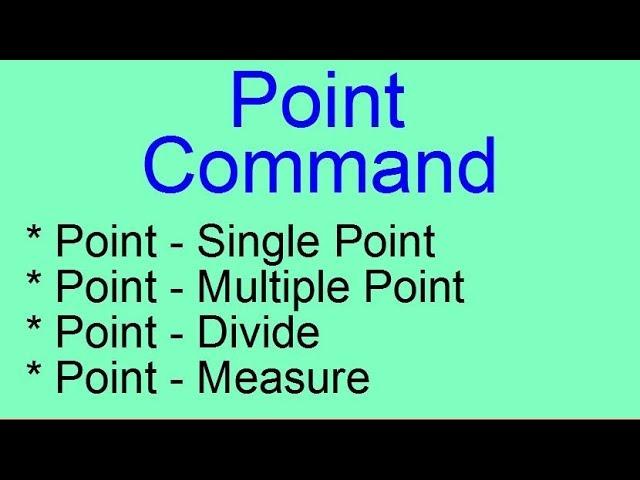 Point Command in AUTOCAD II Hindi/Urdu Tutorial