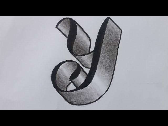 3d Drawing Letter Y On Paper For Beginners / How To Write Easy Art With Marker And Pencil